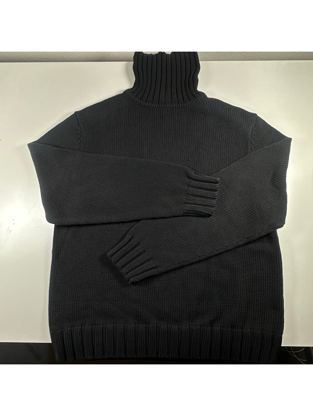 Banana Republic Black Cotton Knit Heavy turtleneck sweatshirt XL